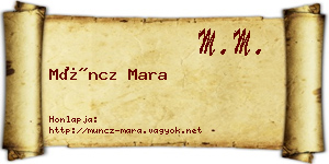 Müncz Mara névjegykártya